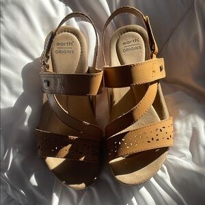 Earth Origins Orange and Tan Sandals